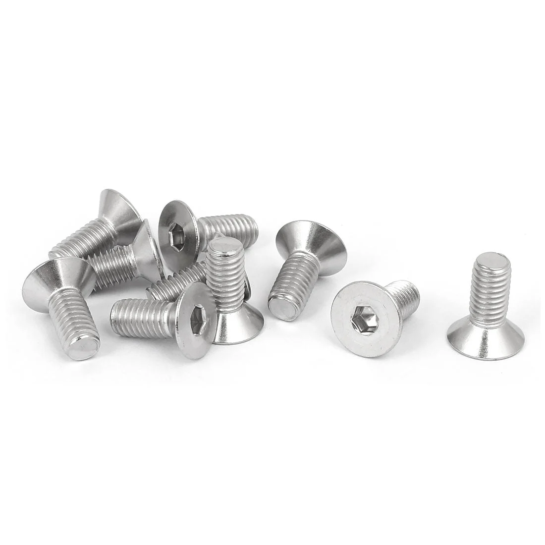 M5x12mm 316 Stainless Steel Countersunk Flat Head Hex Socket Cap Screw 10pcs