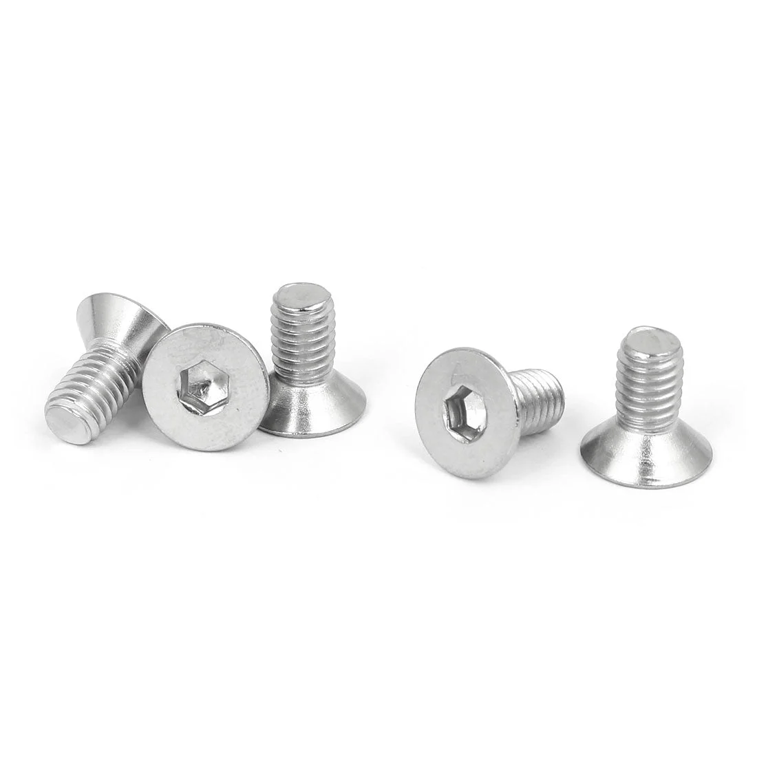 M6x12mm 316 Stainless Steel Countersunk Flat Head Hex Socket Cap Screw Bolt 5pcs