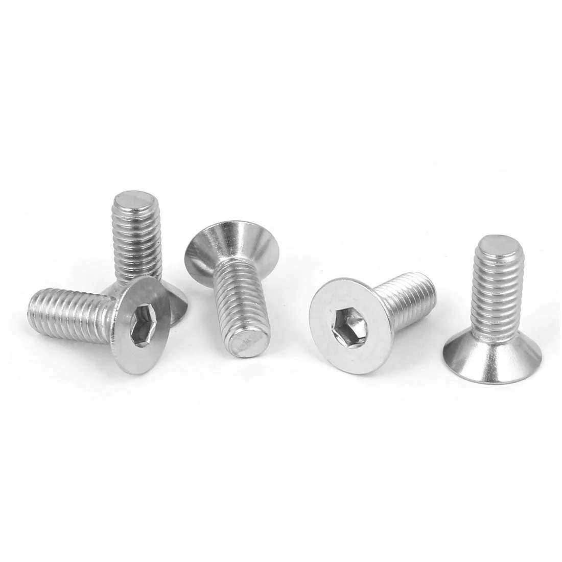 M6x16mm 316 Stainless Steel Countersunk Flat Head Hex Socket Cap Screw Bolt 5pcs