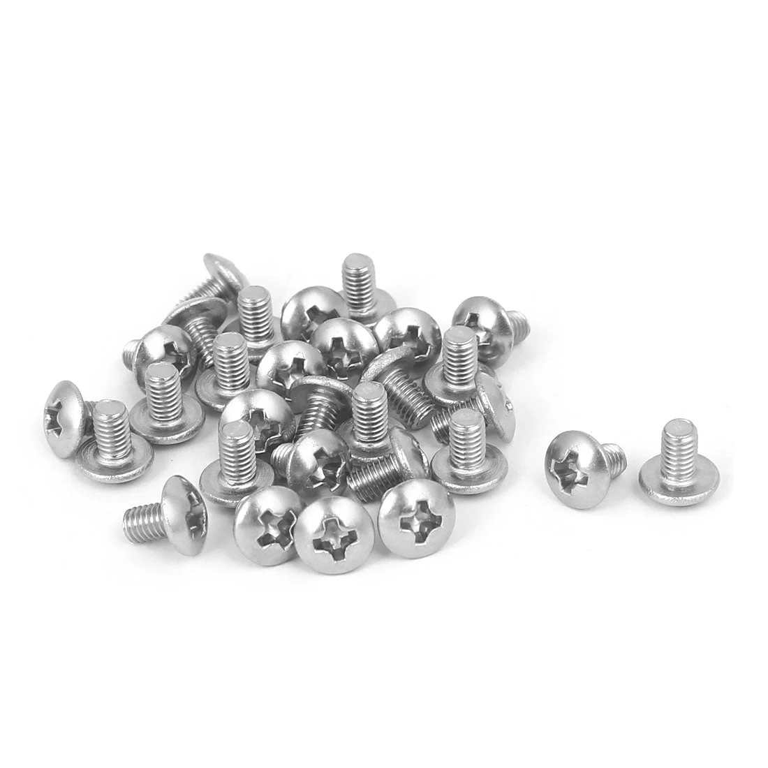 M3 x 5mm 316 Stainless Steel Phillips Head Machine Screw Silver Tone 30pcs