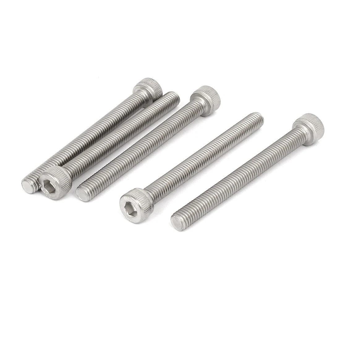 M8x80mm Thread 304 Stainless Steel Hex Socket Head Cap Screw Bolt DIN912 5pcs