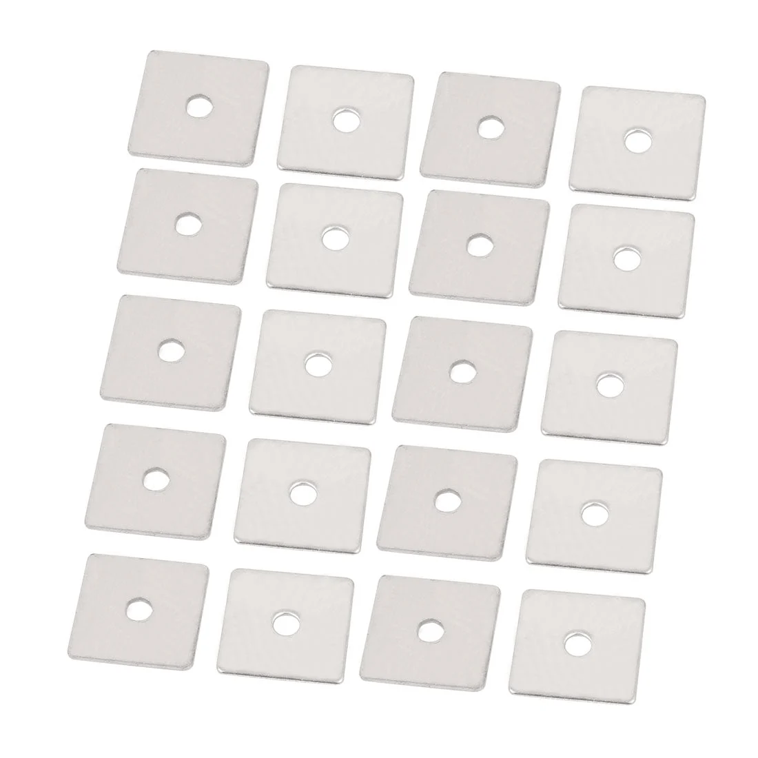 M4 x 16mm Square Stainless Steel Flat Repair Plate Silver Tone 20pcs