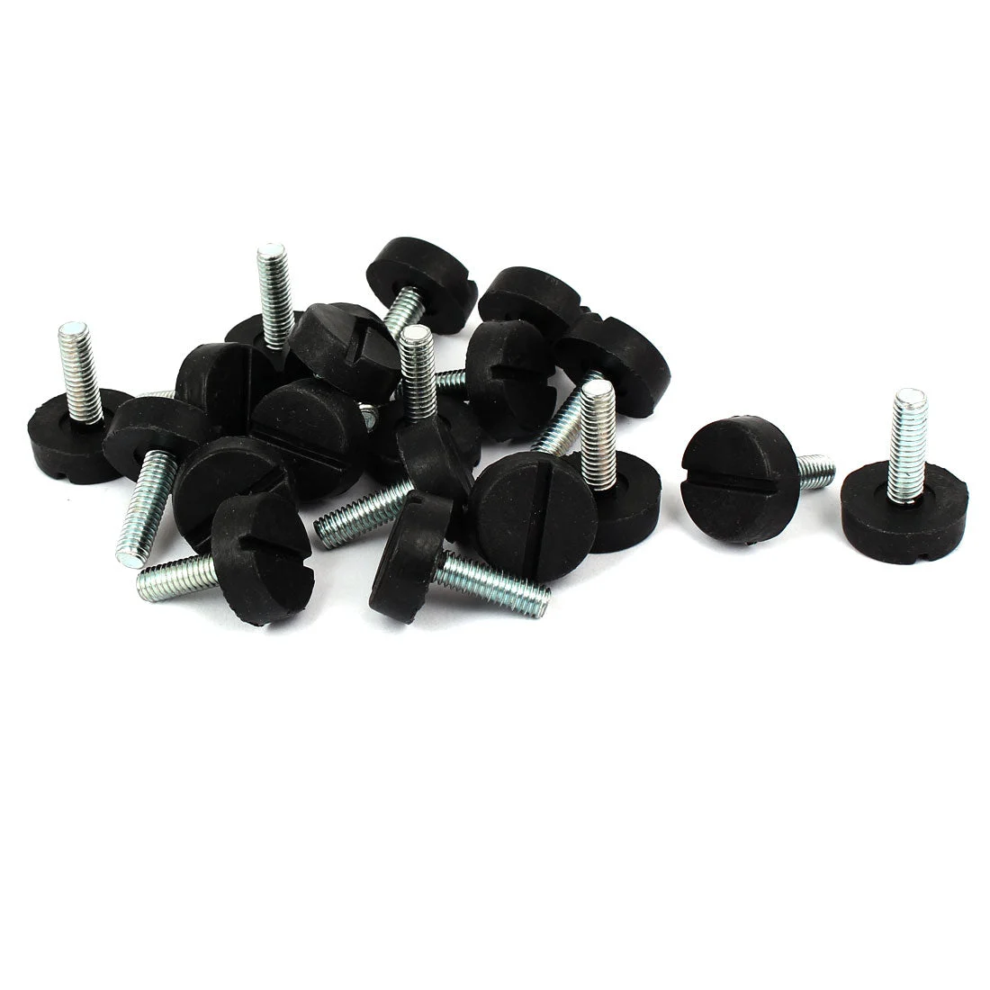 20mm Dia Plastic Base Thread Stem Adjustable Leveling Foot Furniture Glide 20pcs