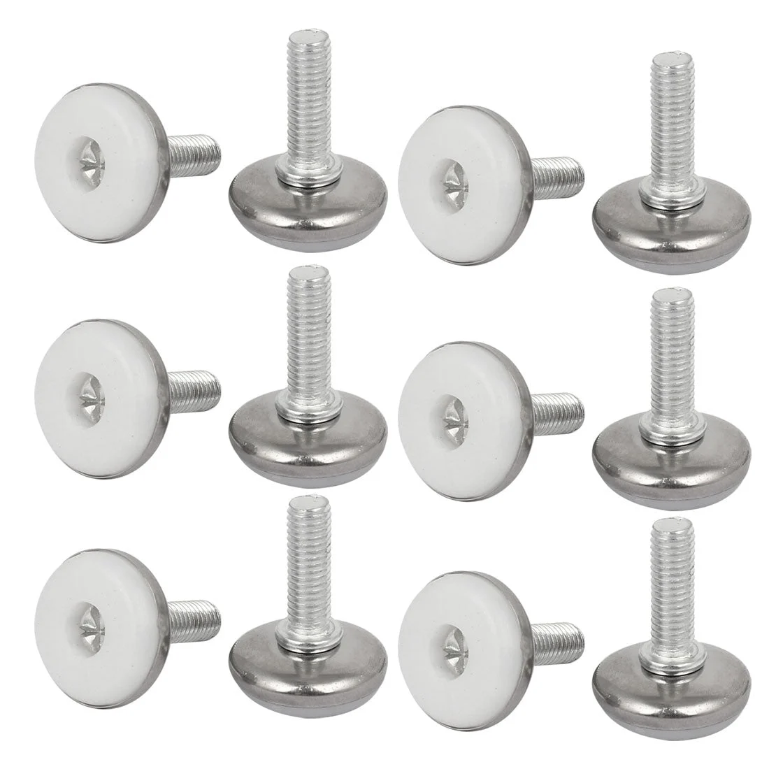 M8x25mm Thread Stem Plastic Base Adjustable Leveling Foot Furniture Glide 12pcs