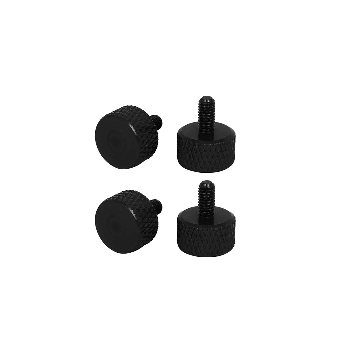 Computer PC Graphics Card Aluminum Alloy Knurled Thumb Screws Black M3x6mm 4pcs