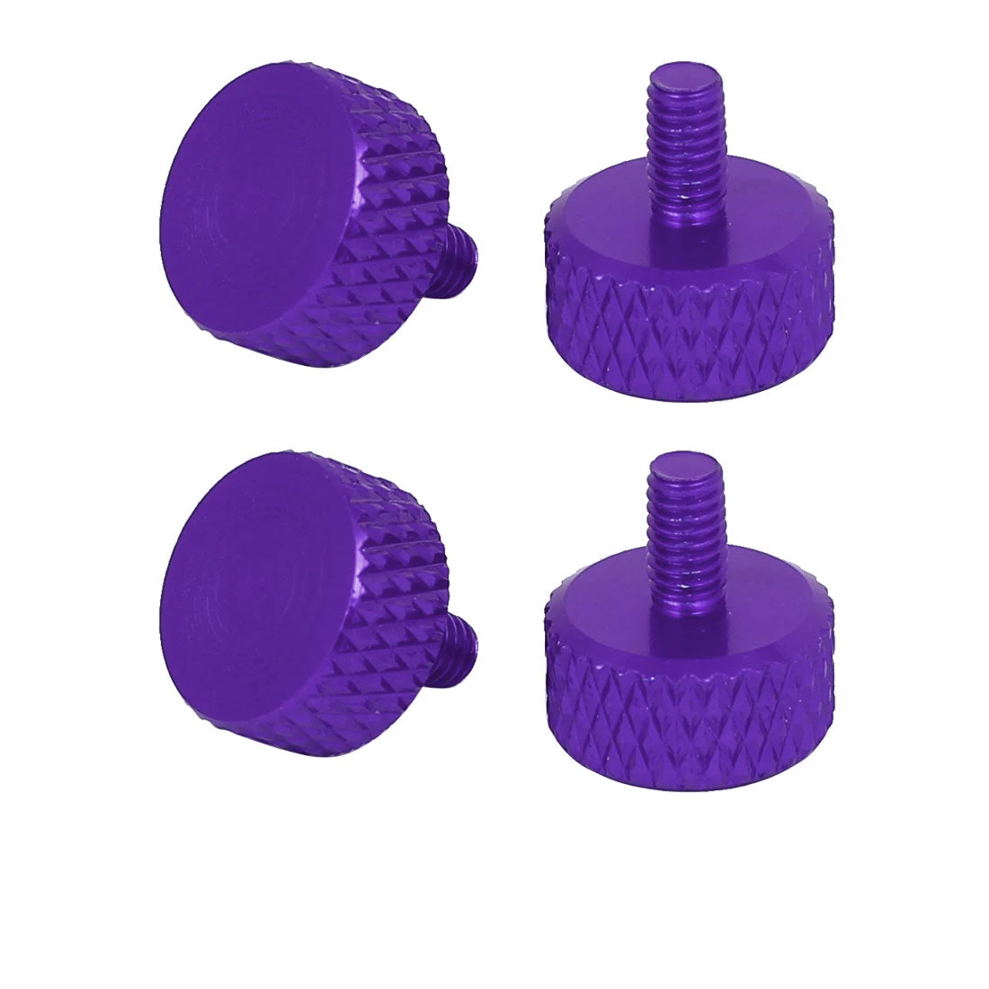 Computer PC Graphics Card Flat Head Knurled Thumb Screws Purple M3.5x6mm 4pcs