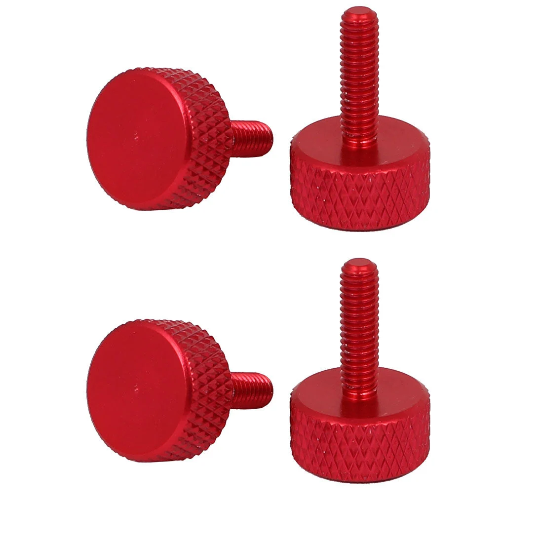 Computer Graphics Card Flat Head Knurled Thumb Screws Wine Red M3.5x12mm 4pcs