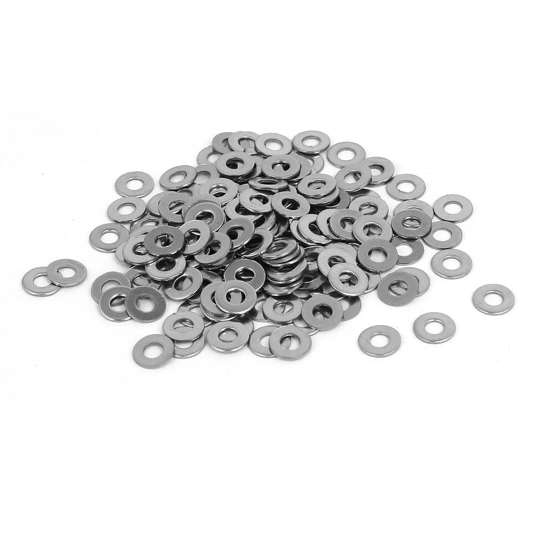 M2.5 304 Stainless Steel Flat Washers Gaskets Spacers Silver Tone 200PCS