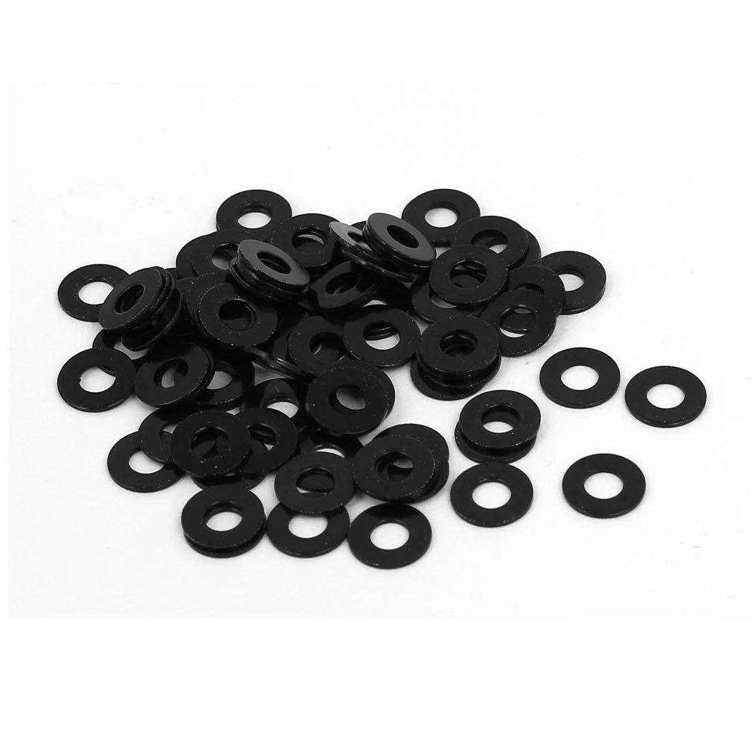 Uxcell M3 x 7mm x 0.5mm Black Zinc Plated Flat Pads Washers Gaskets Fastener 100PCS
