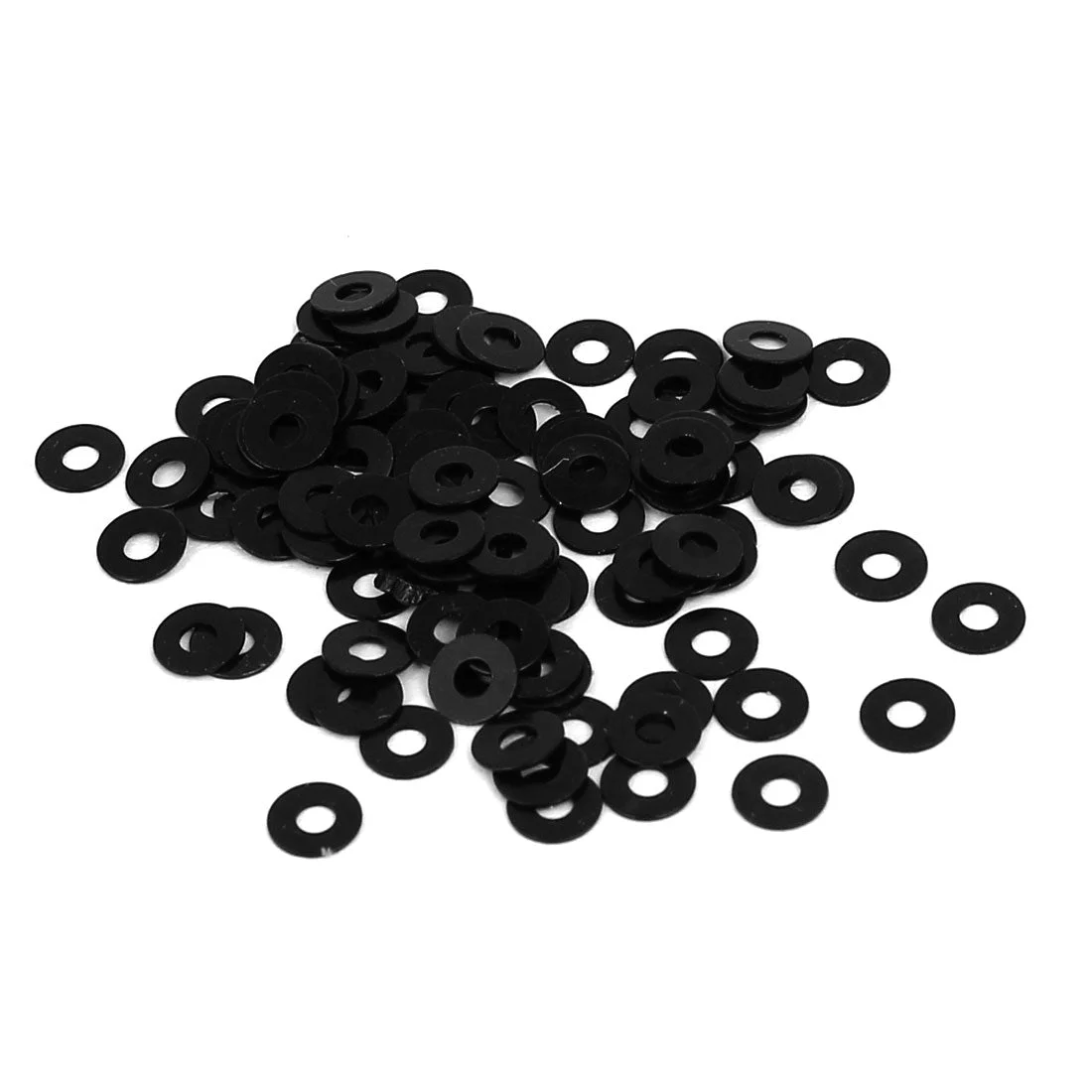 M1.4 x 4mm x 0.3mm Metal Flat Washers Spacers Gaskets Fastener Black 100PCS