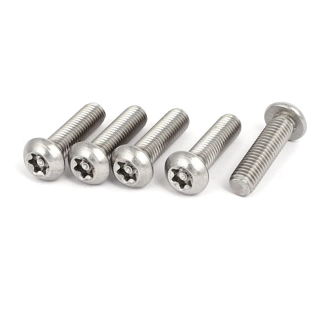 M8x30mm 304 Stainless Steel Button Head Torx Security Machine Screws 5pcs