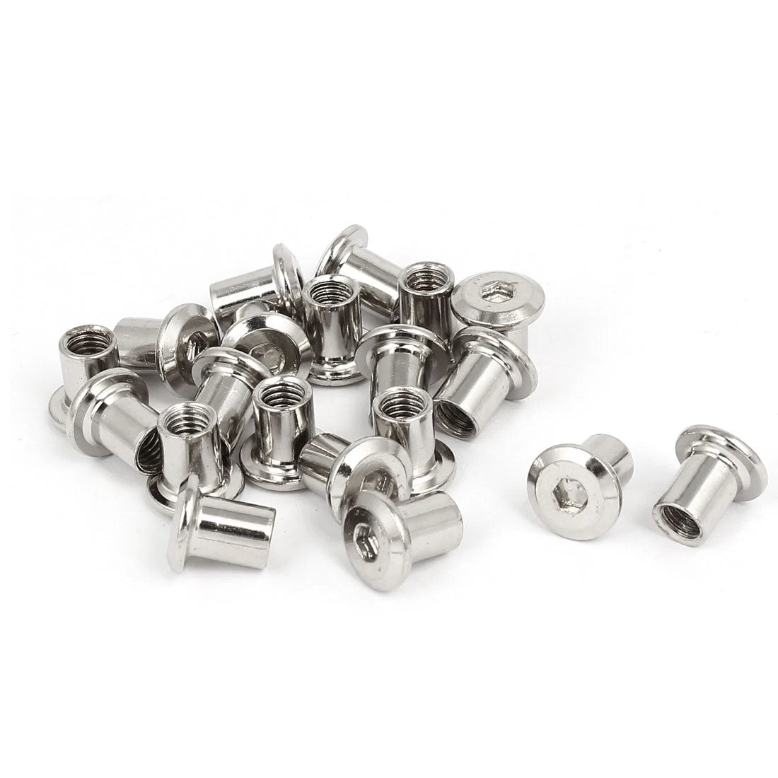 M6x10mm Metal Hexagon Hex Socket Head Barrel Nuts Furniture Fittings 20pcs