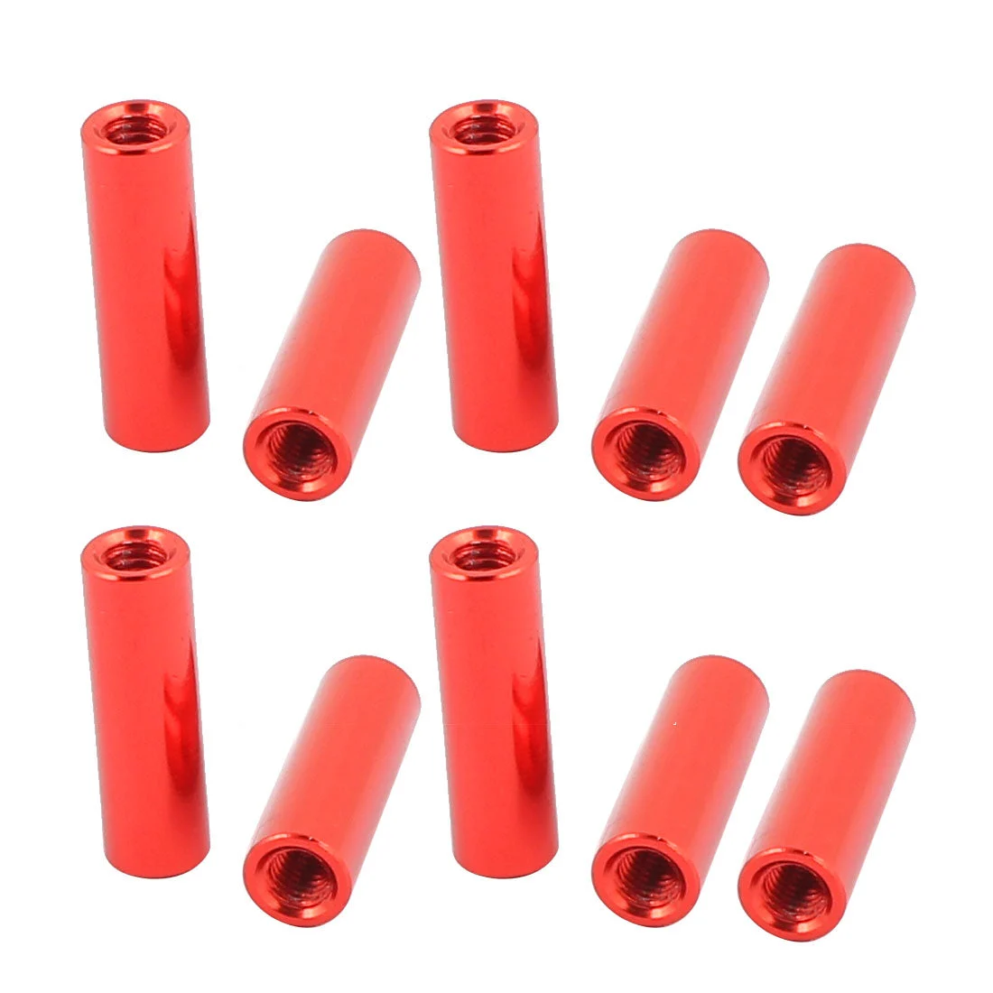 10 Pcs M3 x 16mm Round Aluminum Column Alloy Standoff Spacer Stud Fastener for Quadcopter Red