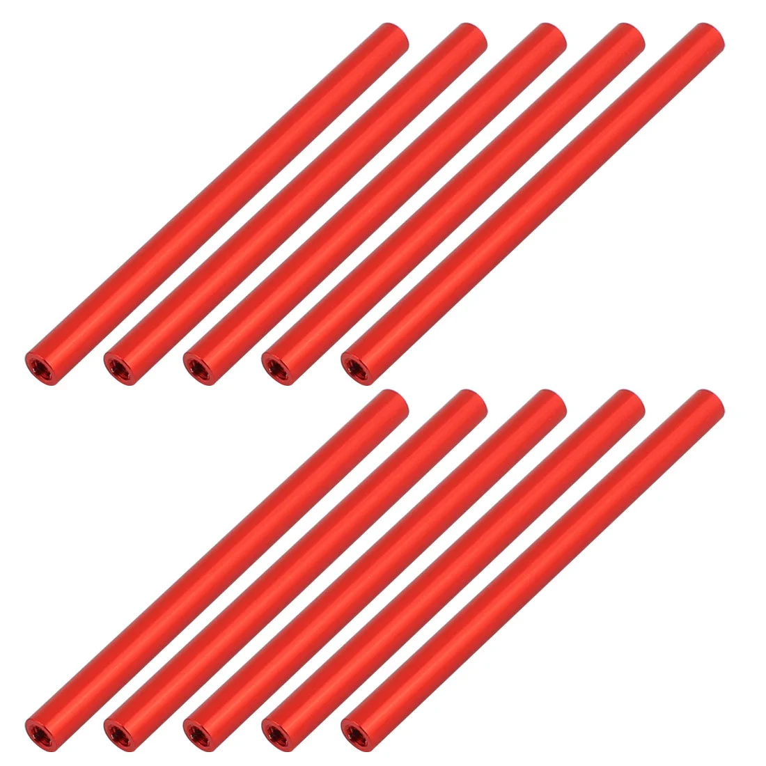 10 Pcs M3 x 70mm Round Aluminum Column Alloy Standoff Spacer Stud Fastener for Quadcopter Red