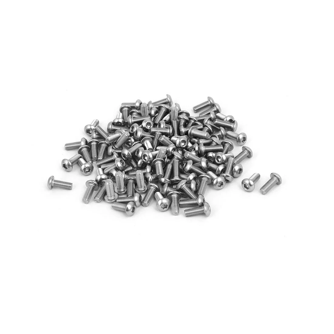 M3x8mm 304 Stainless Steel Button Head Hex Socket Cap Screws Fastener 120pcs