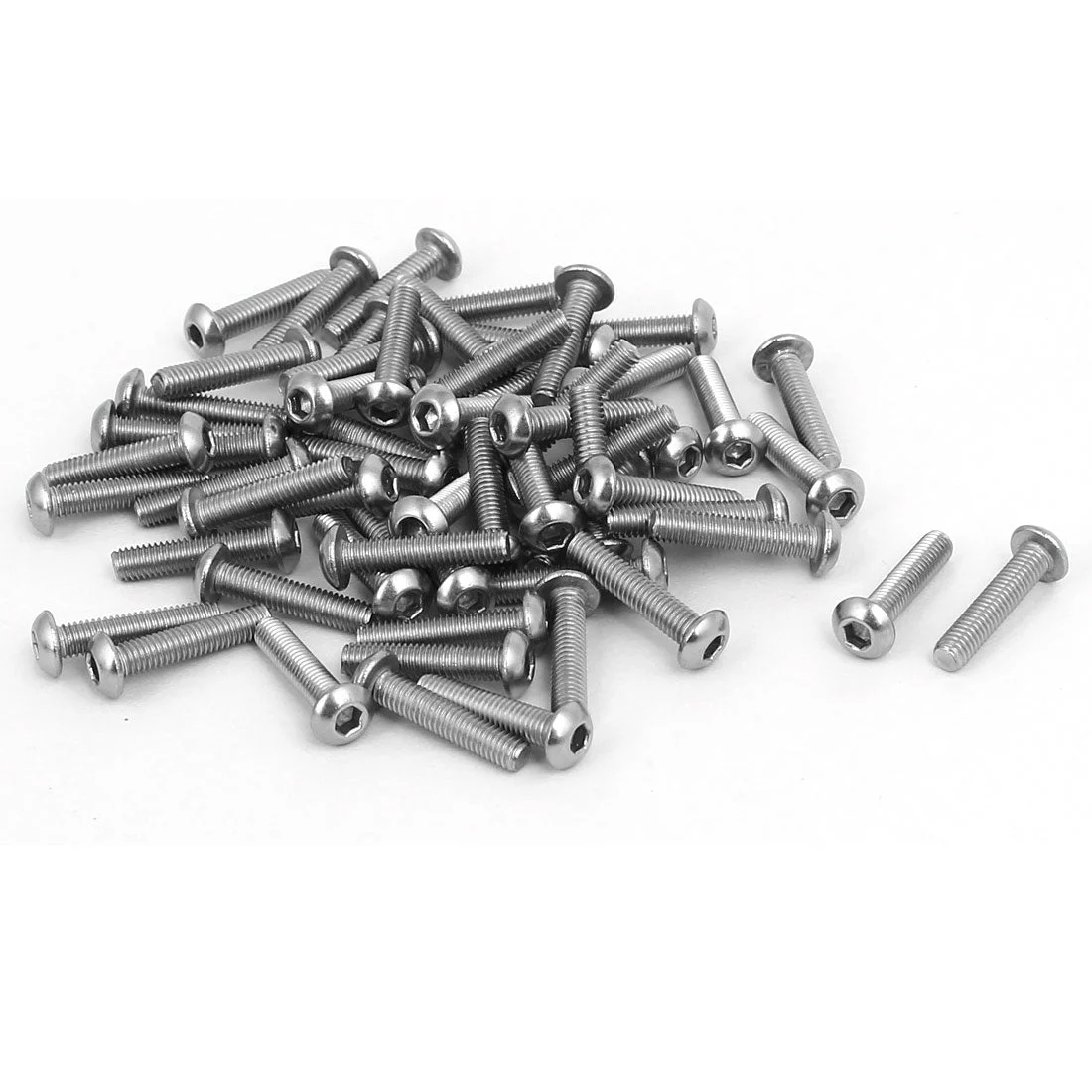 M3x14mm 304 Stainless Steel Button Head Hex Socket Cap Screws Fastener 60pcs