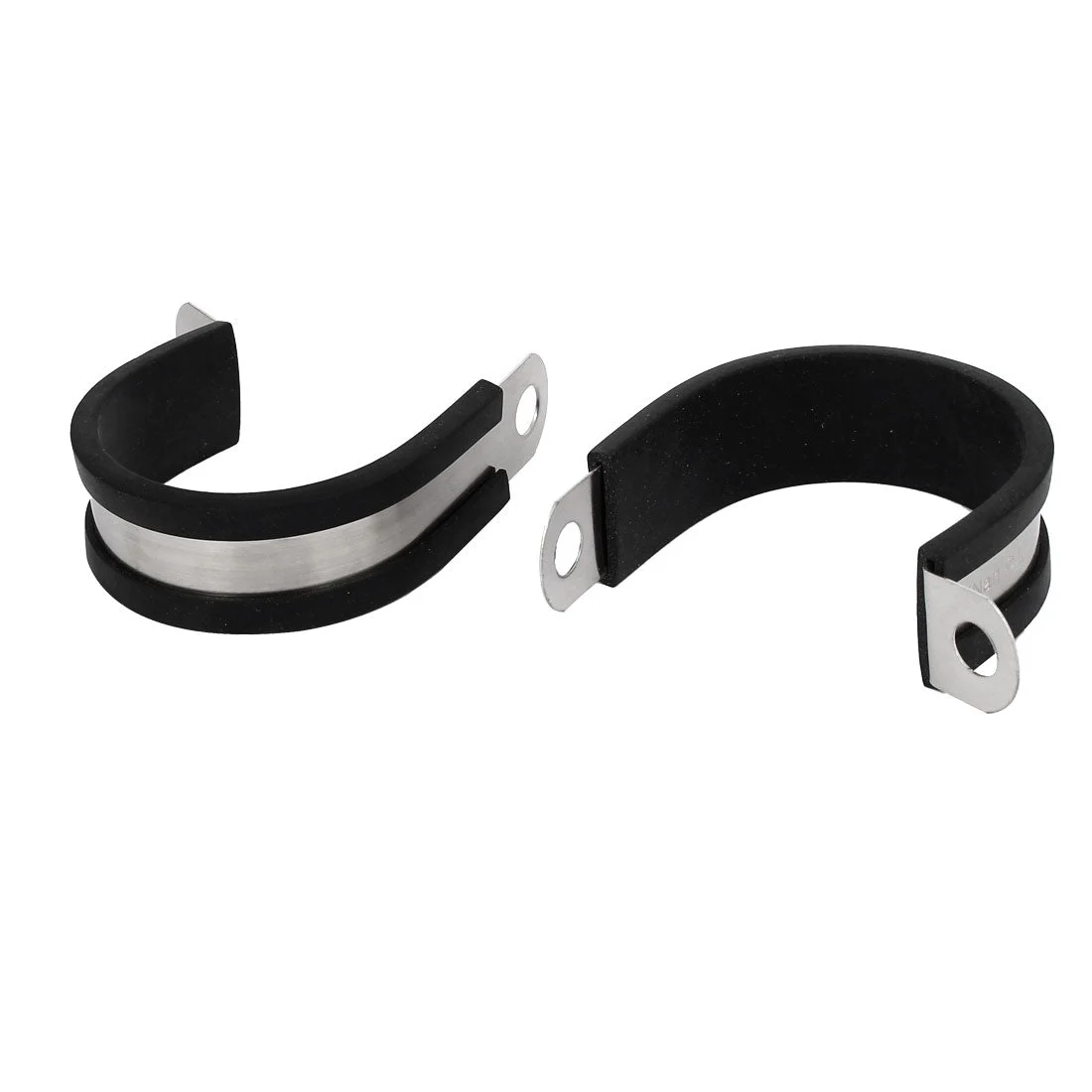 40mm Dia EPDM Rubber Lined P Clips Water Pipe Tube Hose Clamps Holder 2pcs