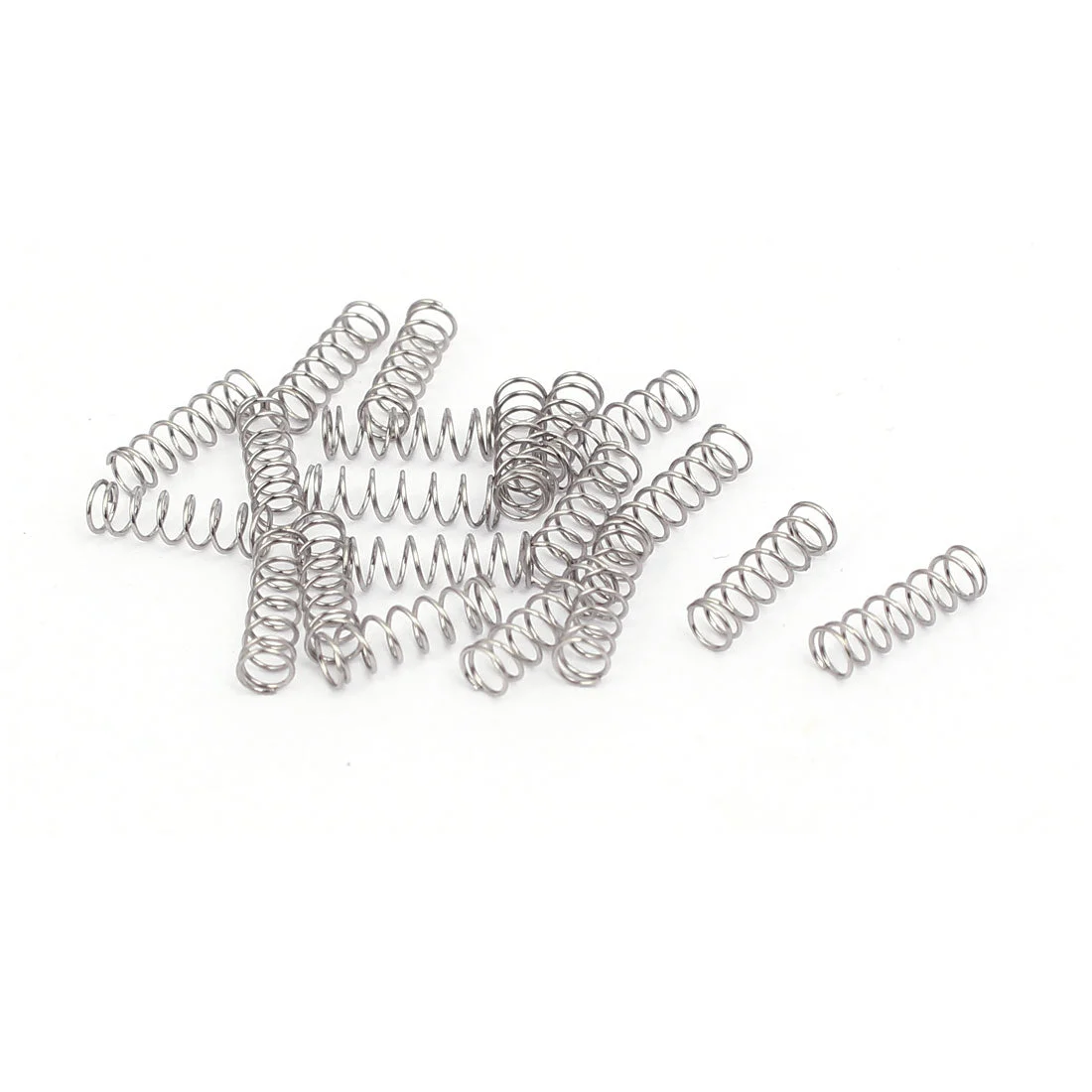 0.3mmx3mmx10mm 304 Stainless Steel Compression Springs Silver Tone 20pcs