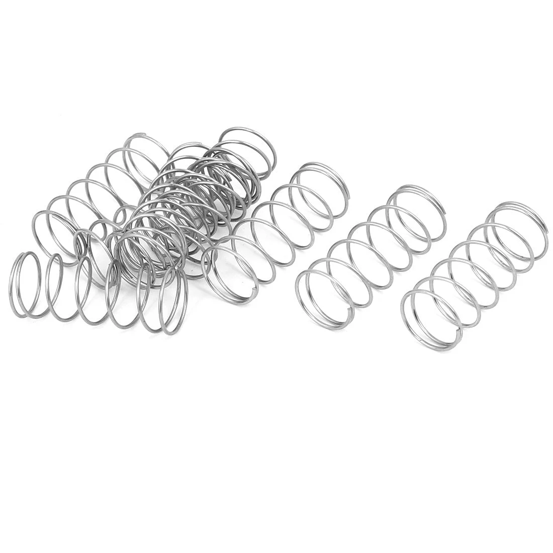 0.8mmx14mmx35mm 304 Stainless Steel Compression Springs Silver Tone 10pcs