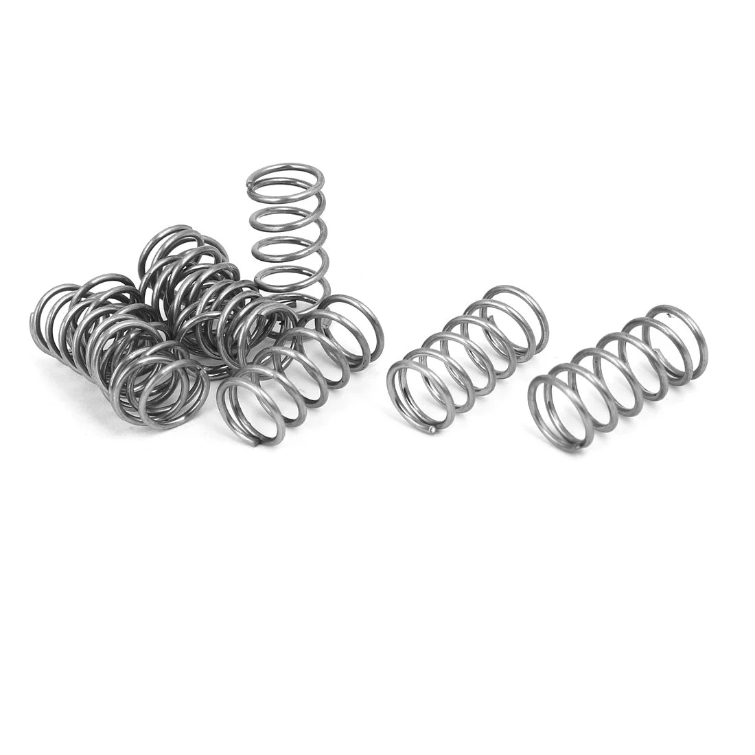 1mmx10mmx20mm 304 Stainless Steel Compression Springs Silver Tone 10pcs