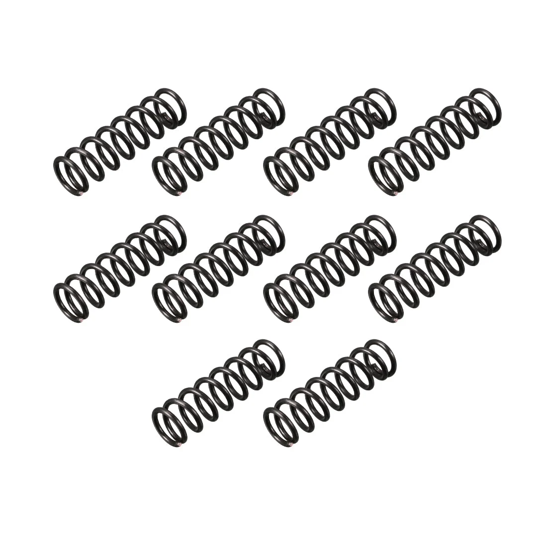 Compression Spring 1.2mm Wire Dia,9mm OD,30mm Free Length,Black,10Pcs