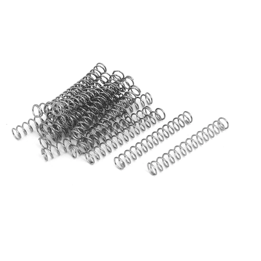 0.8mmx7mmx50mm 304 Stainless Steel Compression Springs Silver Tone 20pcs