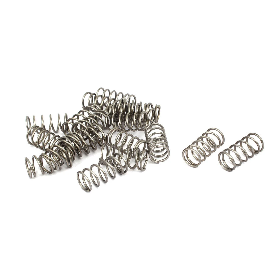 1mmx10mmx20mm 304 Stainless Steel Compression Springs Silver Tone 20pcs