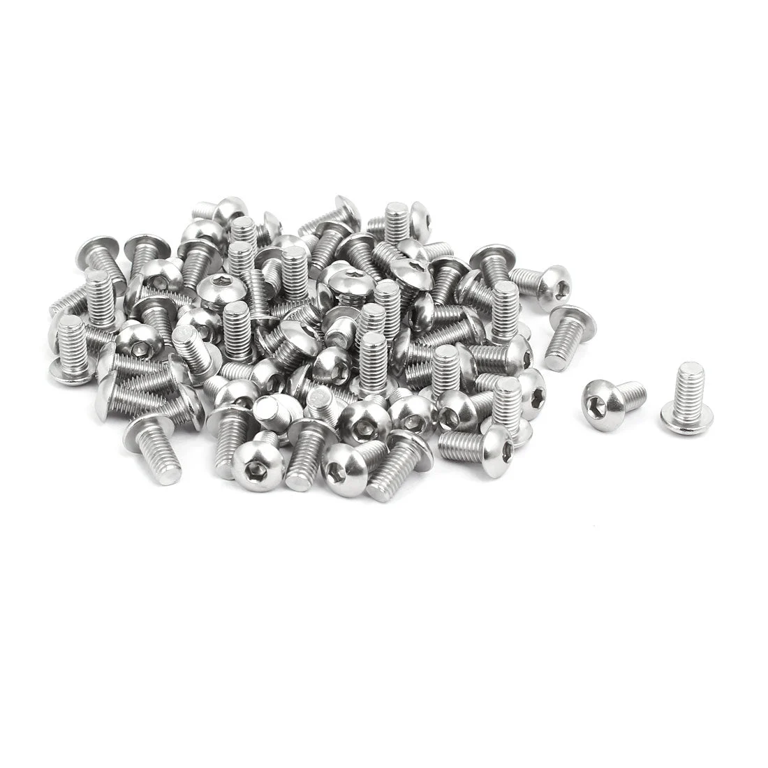 M5x10mm 304 Stainless Steel Button Head Hex Socket Cap Screws Bolts 80pcs
