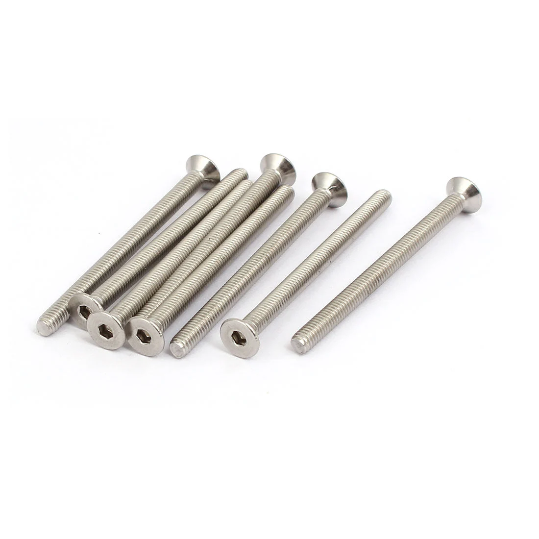 M4x55mm 316 Stainless Steel Flat Head Hex Socket Cap Screws Silver Tone 8pcs