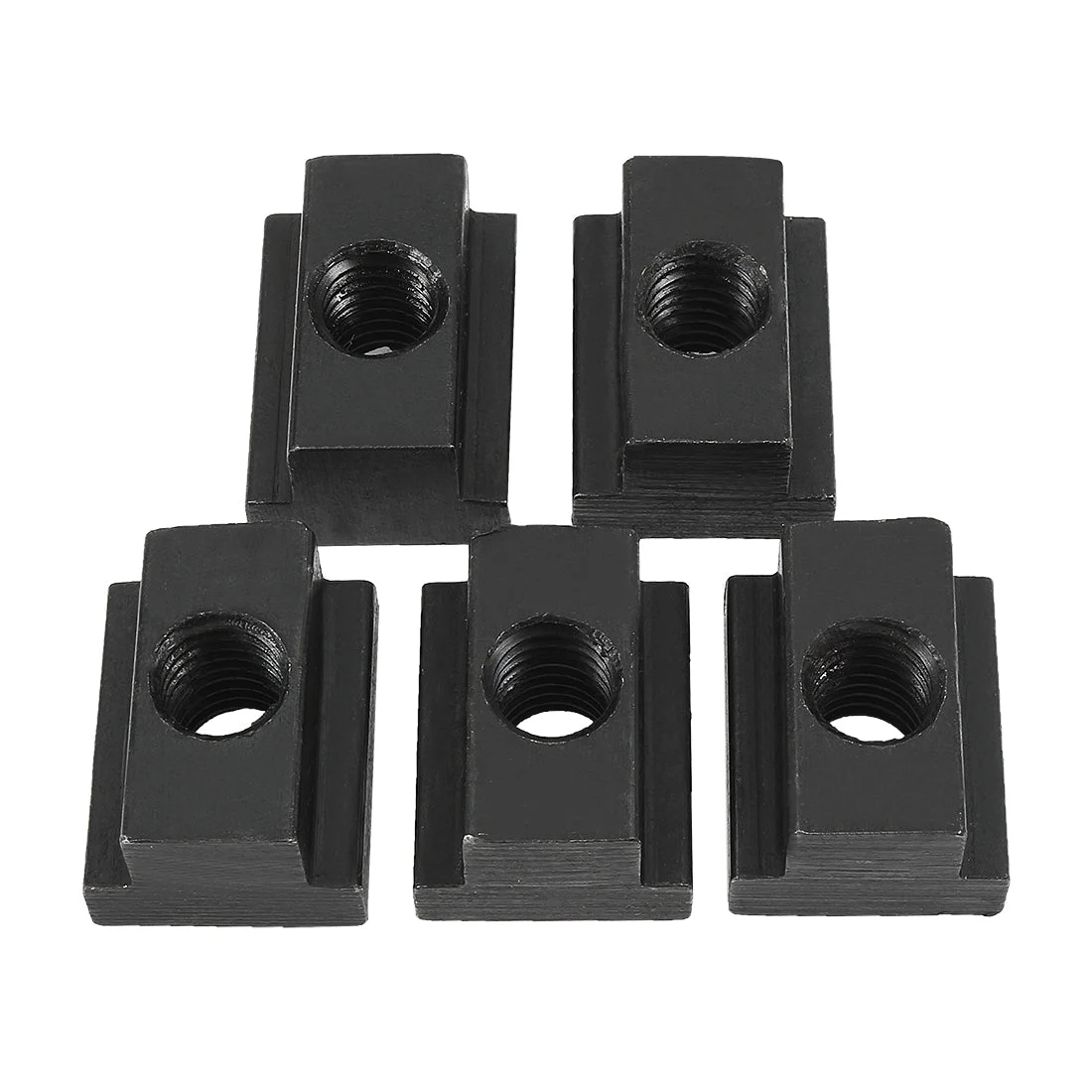 5pcs Steel T-Slot Nut Grade 10.9 Tapped Through M8 Thread 15/64" Slot Depth