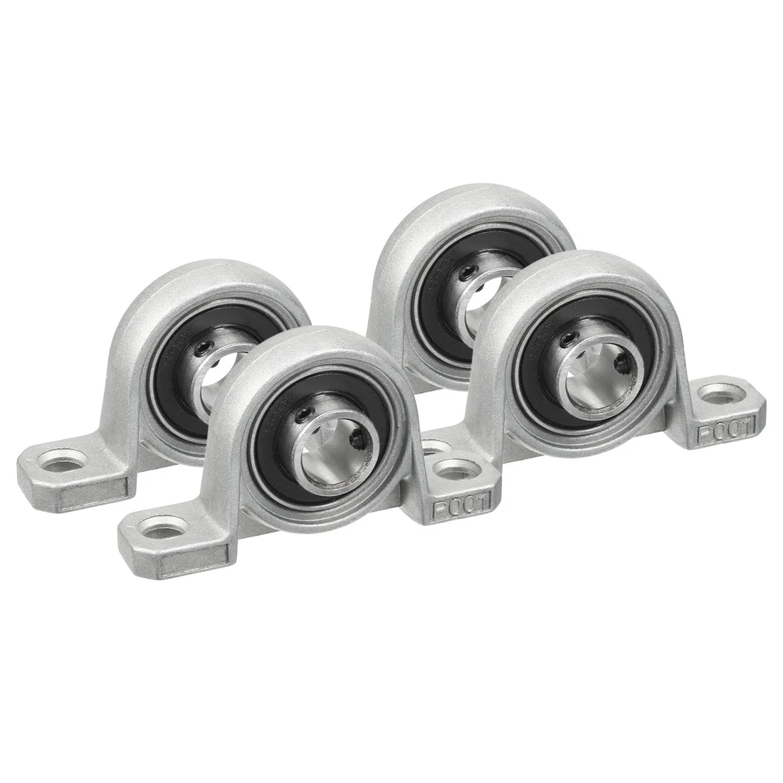 4pcs KP001 12mm Bore Self-Aligning Zinc Alloy Inner Self-AligningBall Mounted Pillow Block Insert Bearing
