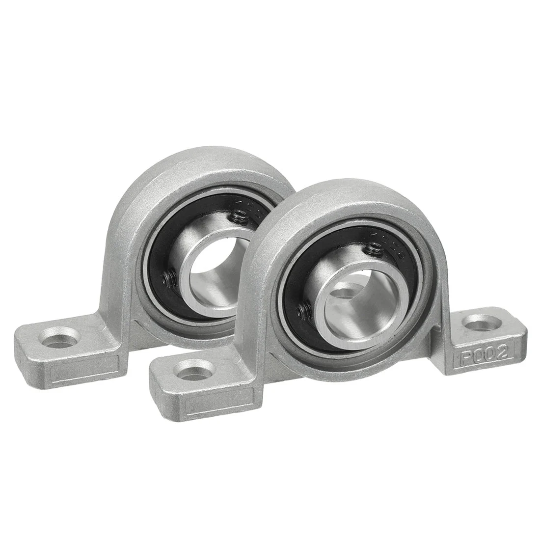 2pcs KP002 15mm Bore Zinc Alloy Inner Ball Mounted Pillow Block Insert Bearing
