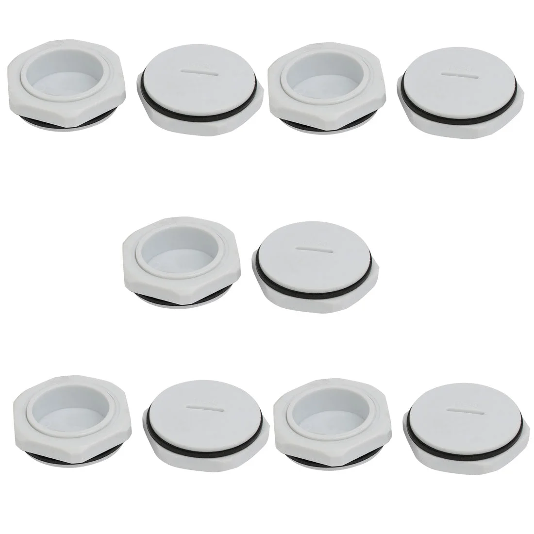 PG29 Nylon Male Threaded Cable Gland Screw End Cap Cover Gray 10pcs