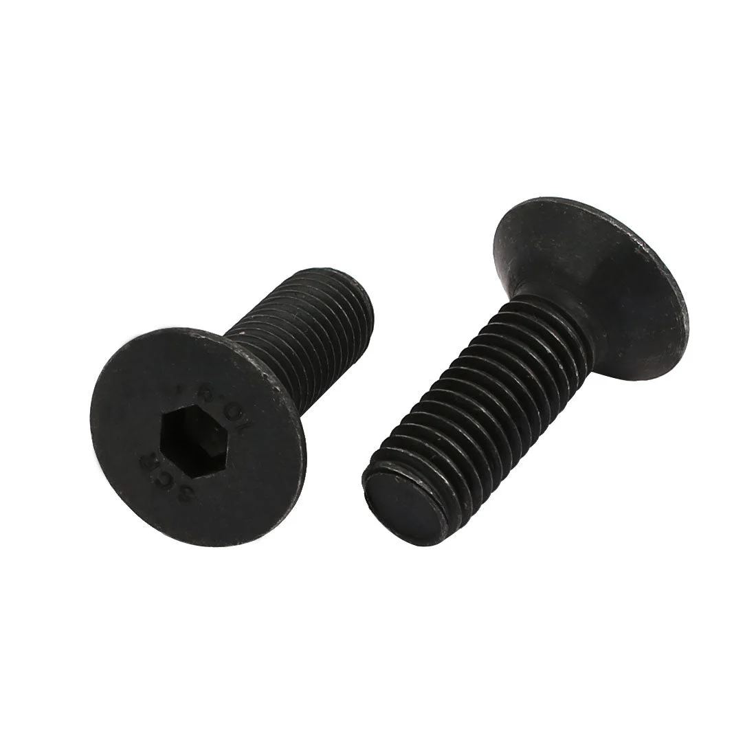 2pcs M10x30mm 10.9 Grade Flat Countersunk Head Hex Socket Left Hand Thread Bolt