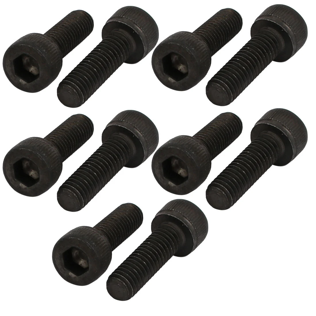 10pcs M5x16mm Fully Thread 12.9 Grade Hex Socket Cap Left Hand Screw Bolt Black
