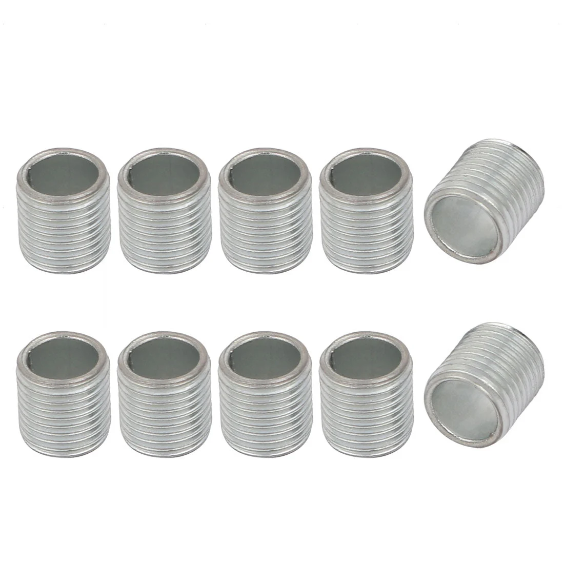 10Pcs M10 Full Threaded Lamp Nipple Straight Pass-Through Pipe Connector 10mm Length