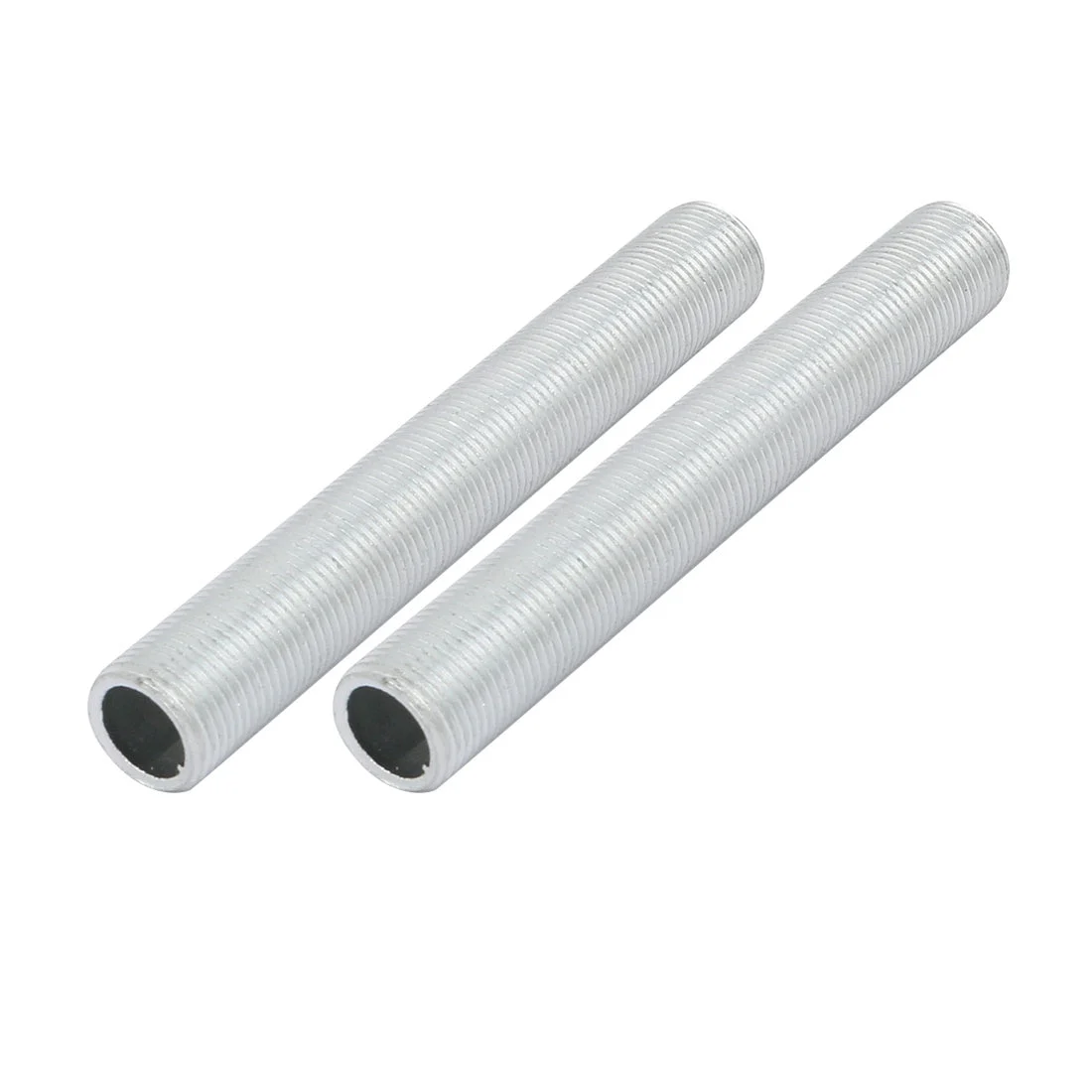 2Pcs M12 Full Threaded Lamp Nipple Straight Pass-Through Pipe Connector 85mm Length