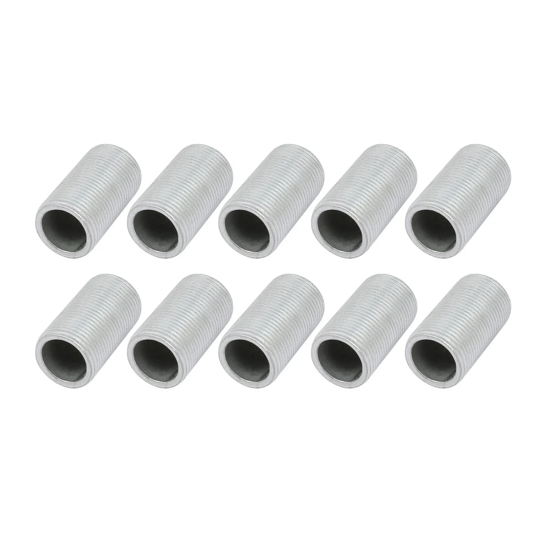 10Pcs M14 Full Threaded Lamp Nipple Straight Pass-Through Pipe Connector 25mm Length