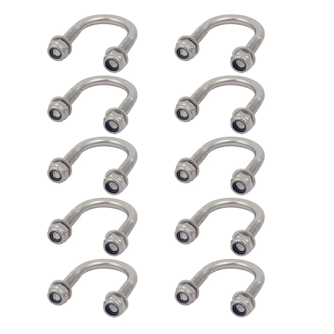 10pcs M6 Thread 304 Stainless Steel Round Bend U Bolt for 22mm Pipe Outer Dia