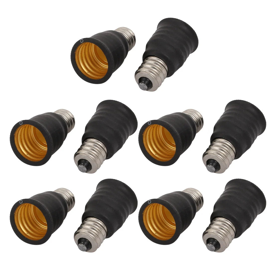 10pcs E12 to E17 Lamp Extender Adapter Converter Light Bulb Socket Holder Black