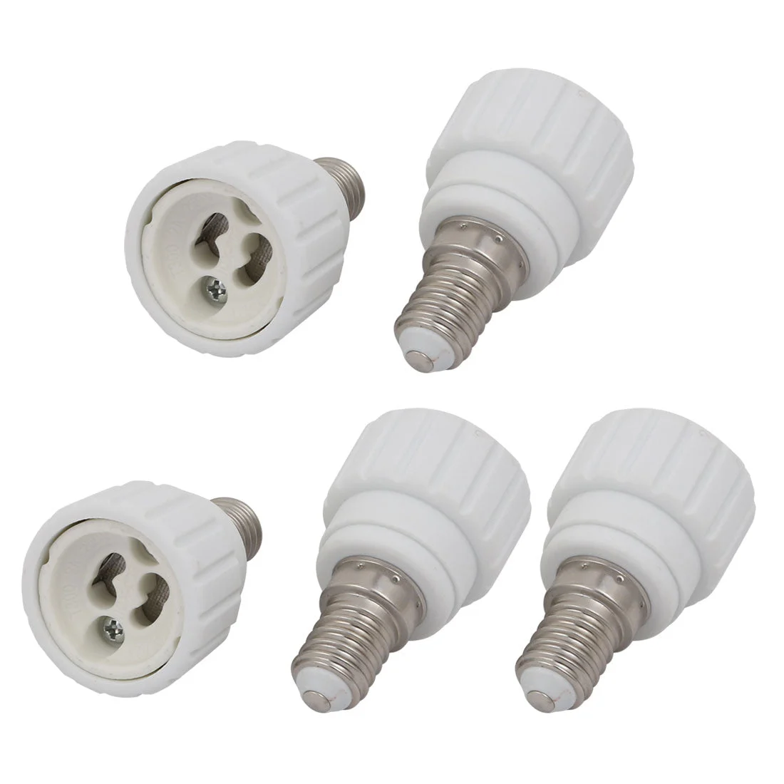 5pcs E14 to GU10 Extender Adapter Converter Lamp Bulb Socket Holder White