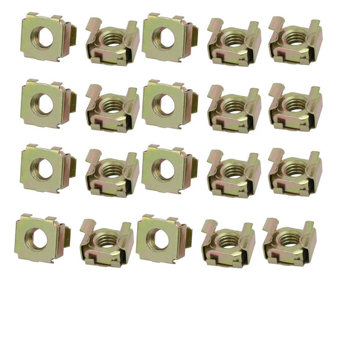 20pcs M8 Carbon Steel Captive Cage Nut Brass Tone for Server Shelf Cabinet