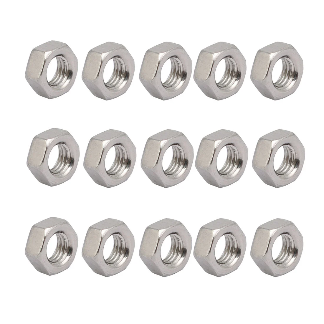15pcs M5 x 0.8mm Pitch Metric Thread Stainless Steel Left Hand Hex Nuts