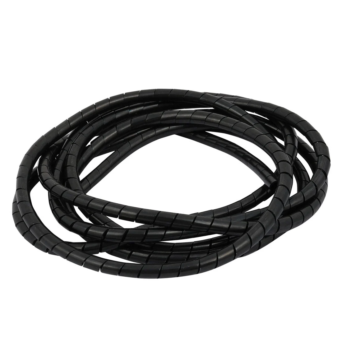 6mm Diameter Flexible Spiral Tube Cable Wire Wrap Manage Cord Black 2Meter Long