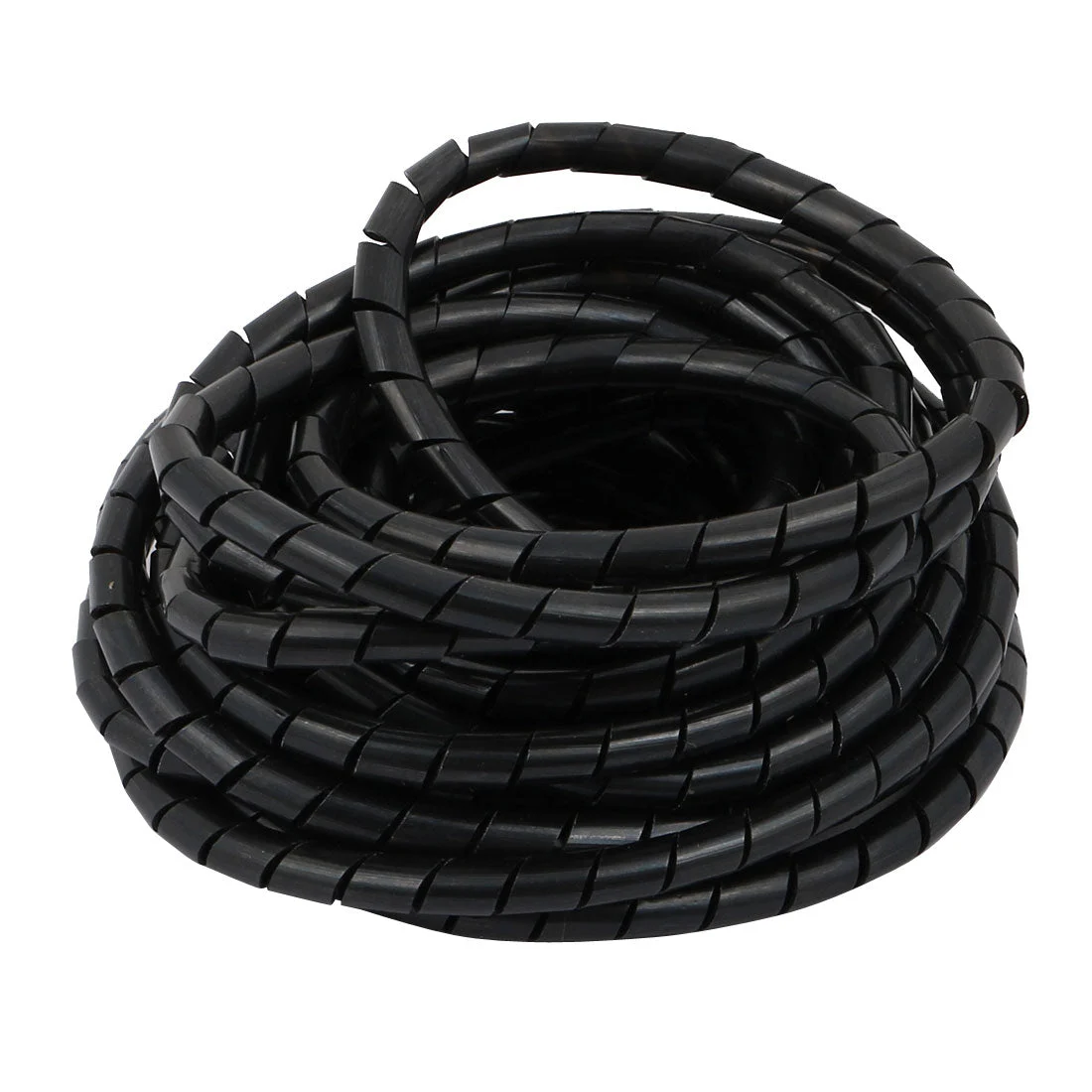 8mm Dia Flexible Spiral Tube Cable Wire Wrap Manage Cord Black 3.5 Meters Long