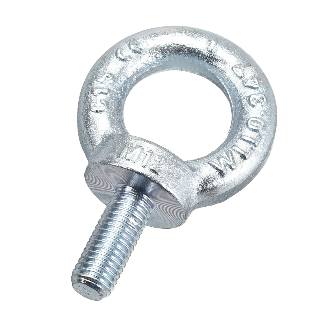 Uxcell M12 Thread 30mm Shank Length C15 Carbon Steel Zinc Plated Lifting Eye Bolt 5pcs