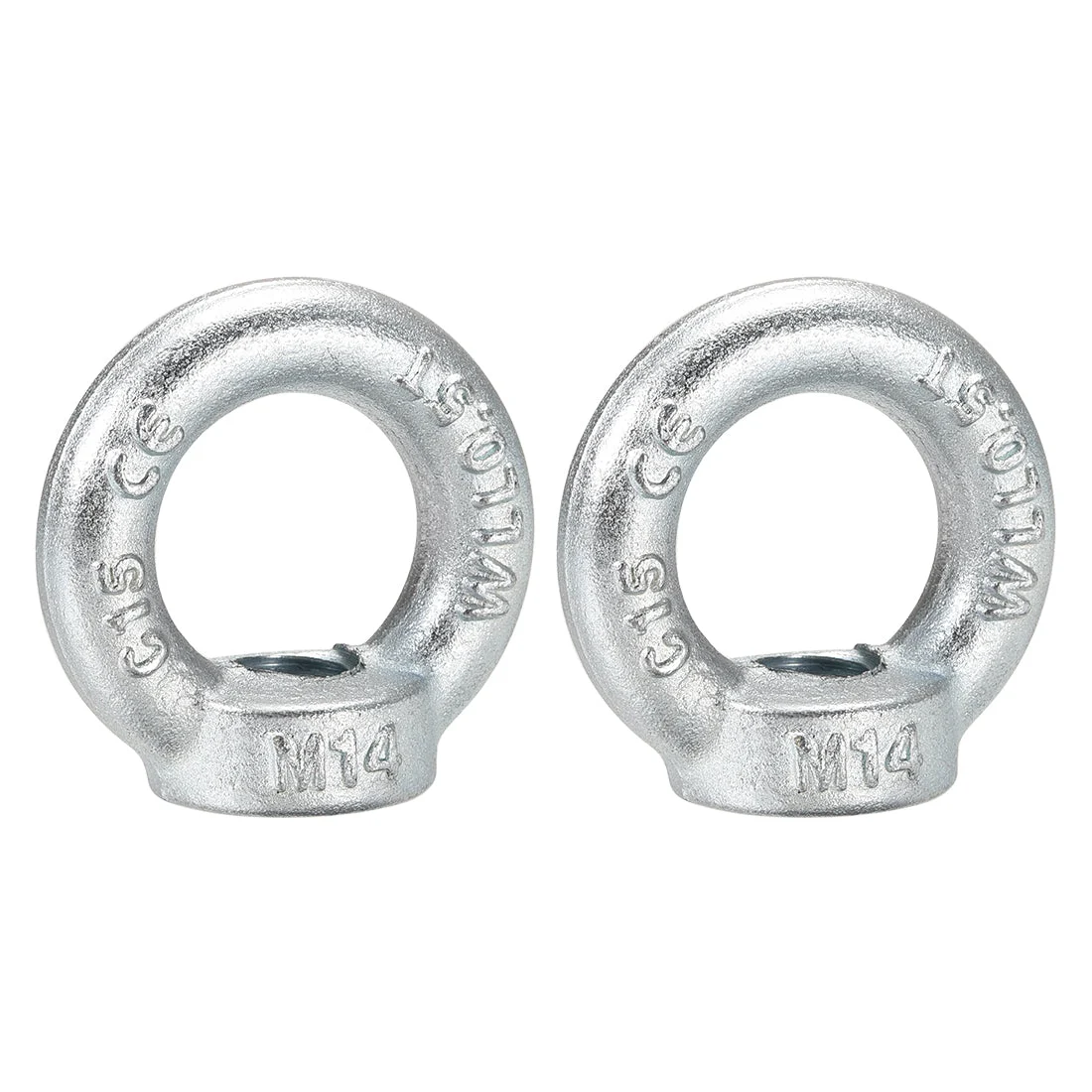 M14 Thread C15 Carbon Steel Zinc Plated DIN582 Lifting Ring Eye Nut 2pcs