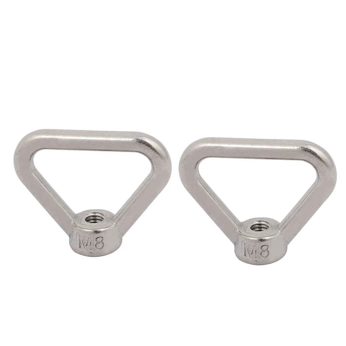 M8 Thread 304 Stainless Steel Triangle Ring Shaped Lifting Eye Nut 2pcs