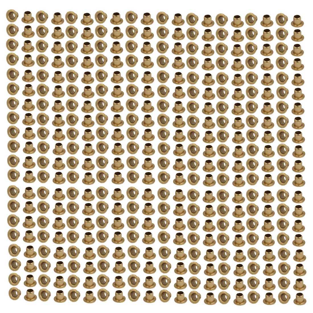 200pcs M3 x 3mm Brass Plated Metal Hollow Eyelets Rivets Gold Tone