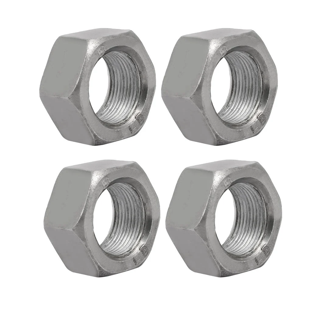 4pcs M24 x 1.5mm Pitch Metric Fine Thread Carbon Steel Left Hand Hex Nuts